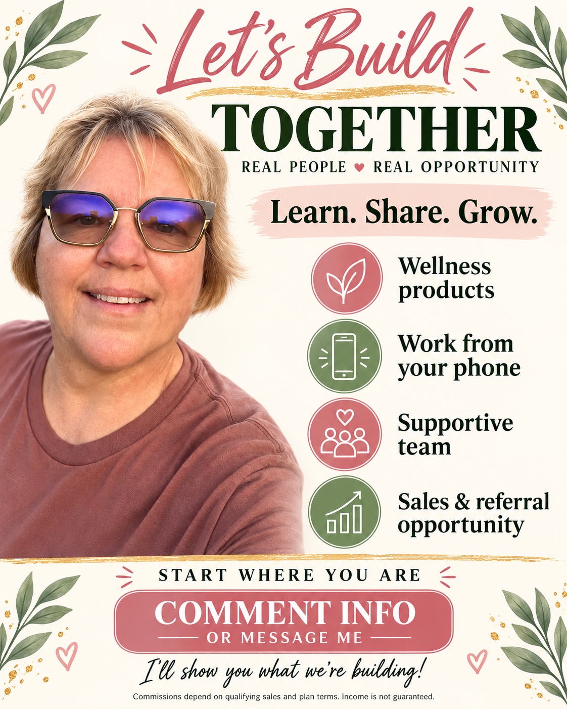 BJ inviting people to learn, share, and grow through a wellness business