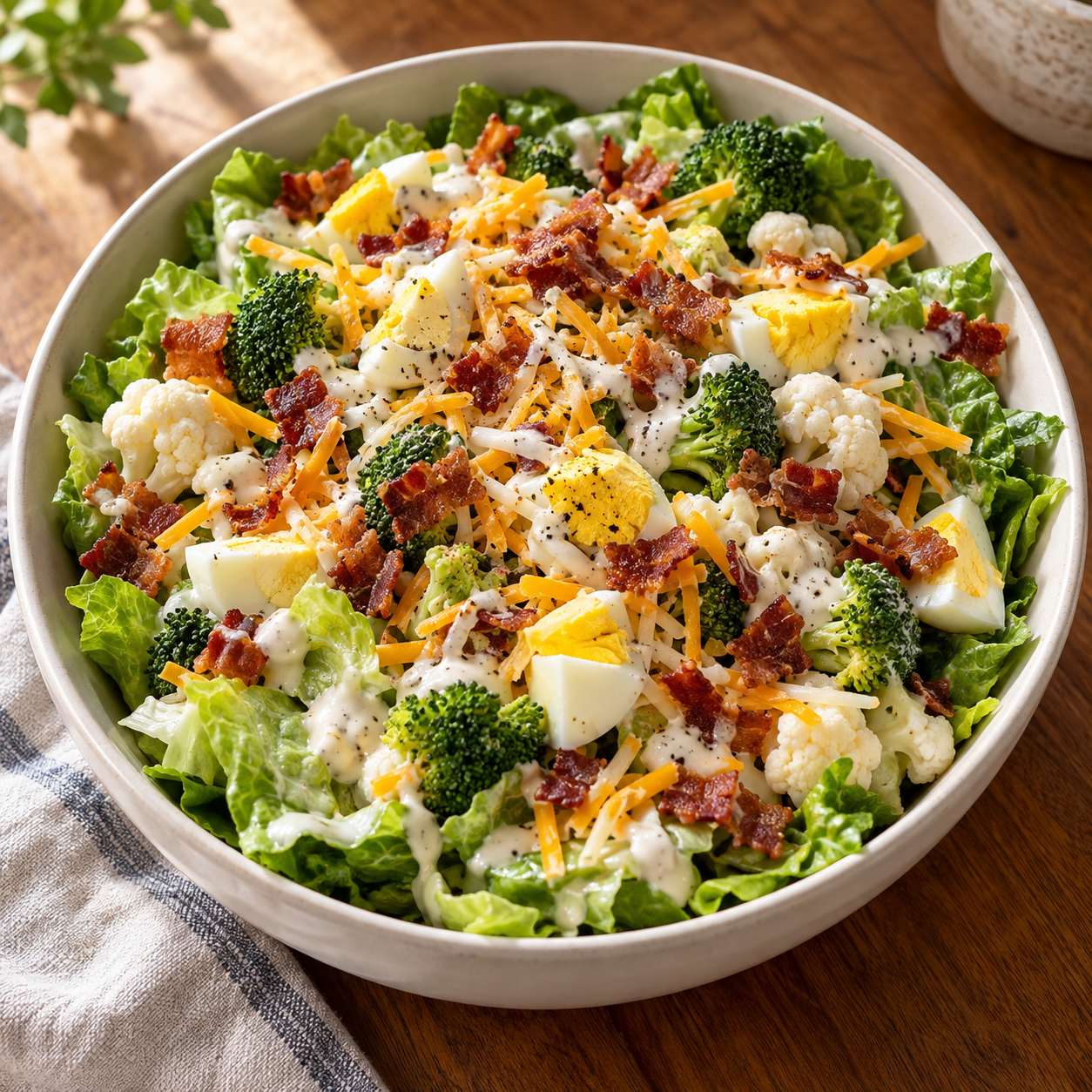 Bacon Cheddar Garden Bowl in a bowl